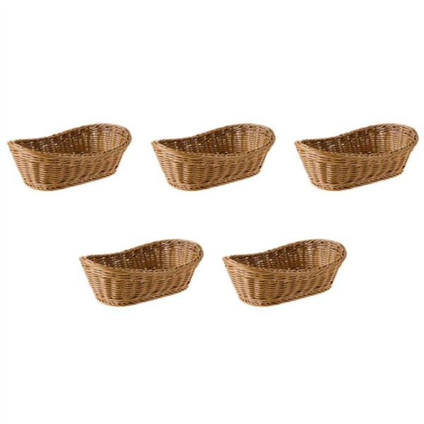 5X Oval Flettet Kurv i Vikker, 10,2 Tommer Oppbevaring for Bord og Bad