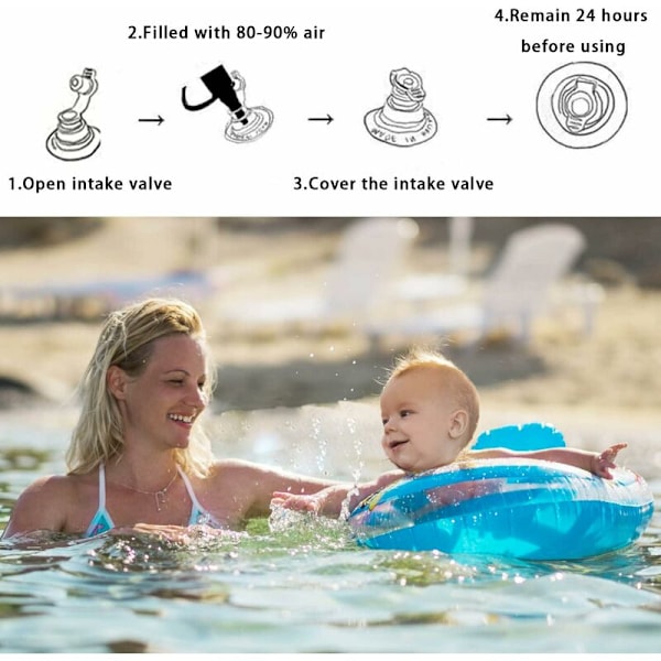 Badring för Bebis - Baby Simring - Uppblåsbar Boj - Barnsimstol - Simhjälp för Spädbarn från 6 Månader till 36 Månader