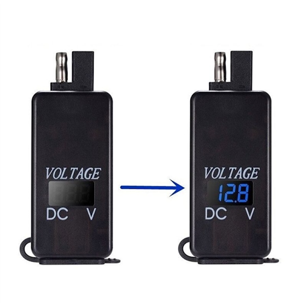 SAE til USB Adapter med Voltmeter Motorcykel Hurtig Afbrydelses Stik med Dobbelt USB Oplader Vandafvisende til Smartphone
