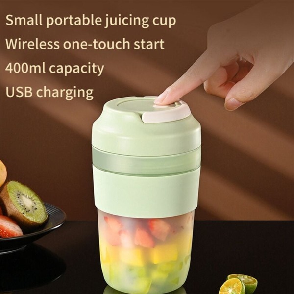 Bærbar elektrisk fruktjuicer Blender, USB fruktjuicer Smoothie Blender Cup, Mini fylling fruktblendere matmaskin, grønn