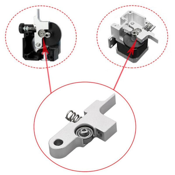 Metallisk Aerodynamisk Extruder Extrusionspressarm för Prusa I3 MK2 Ultimate X1 3D-skrivare 1.75mm Svart
