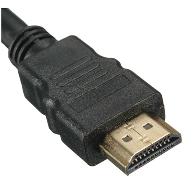 2X Sort 5ft 1.5M Han til 3ft AV Audio/Video Kabeladapter til HDTV 1080P
