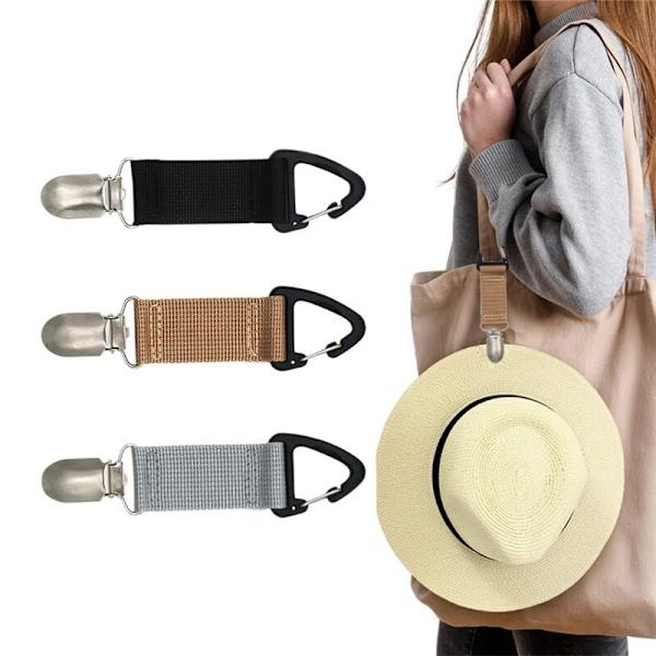 Hat Clip til ophængning på håndtaske bagage til voksne udendørs rejse strandtilbehør (sort)
