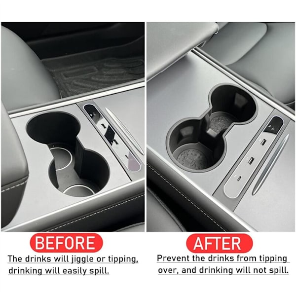 Kopholder til Model 3 Y 2021 2022 2023 Center Console Slot Clip Limit Slip Insert Hoder Cup D