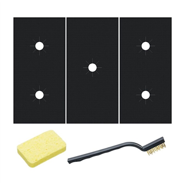 3 Gasbrännare Spishällsskydd, Tvättsbart, Klippbart och Återanvändbart Spishällsskydd för Gasspis, 0,4 mm Tjock Värme