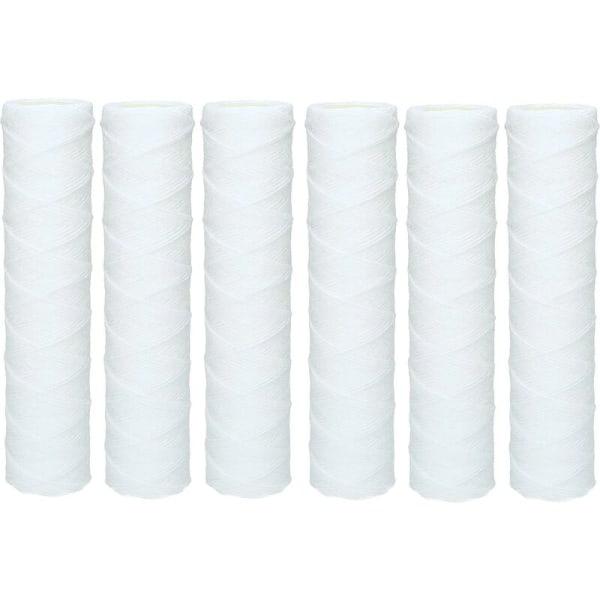 6x Sediment Cartridge Bobbin for Reverse Osmosis, Pole-Fed Water and Particle Filtration - 50 Micron