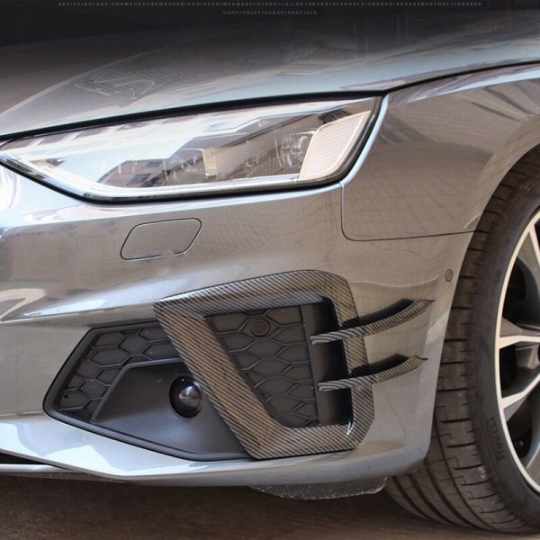 Tåkelysdeksel for bil, tåkelysdekor, sideklistremerker for Audi A4L A4 S4 2020+ karbonfiber sportsutgave