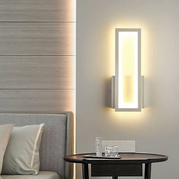 Vägglampa för inomhus, 17W Modern LED-vägglampa, 4 x 12,5 x 32 cm Rektangulär Akryl LED-vägglampa för vardagsrum Sovrum Trapp Hall, Varm