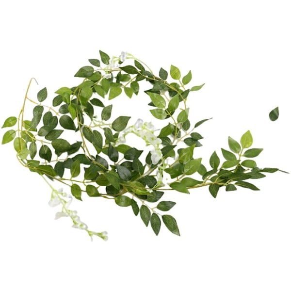 4Pcs Artificial Flower Garland Fake Silk Vine Fake Vine Ivy Plants for Wedding (White)