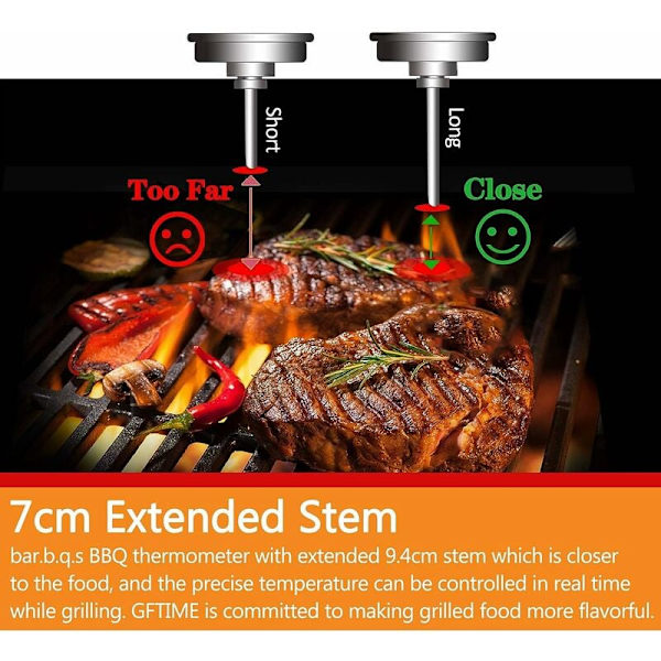 01T08 6cm ulkoilmagrillin savustin ruostumattomasta teräksestä valmistettu lämpömittari, grillin savustimen lämpömittari, grillin vaihto-osat grillaukseen