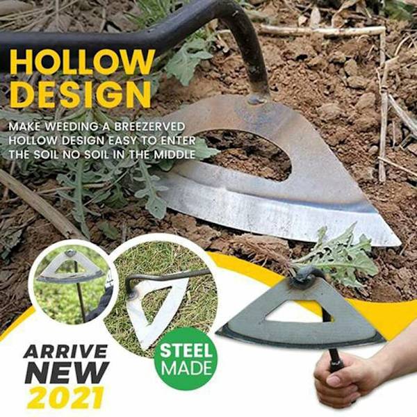 Hage Rake, Plen Rake Helt I Stål Hul Hacke Håndholdt Luking Rake Grønnsak Planting Jordbruks Spade Verktøy 3016cm-DENUOTOP