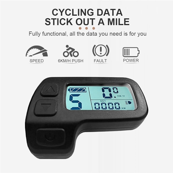 Ebike-näyttö KT-LCD11 Mini-näyttö 24V 36V 48V Vedenkestävä liitäntä Sähköpyörän näyttö Kunteng-ohjaimelle Ebike-paneeli