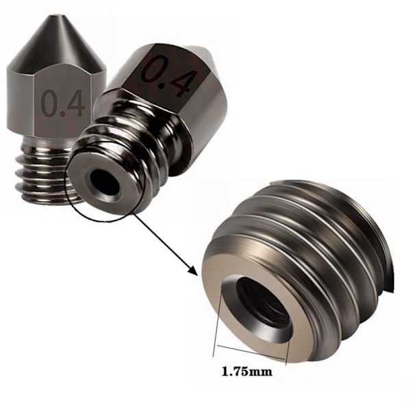 MK8 Munstycke 3D-skrivar Extruder Munstycken Härdat Stål, Slitstarkt Mässing för -10
