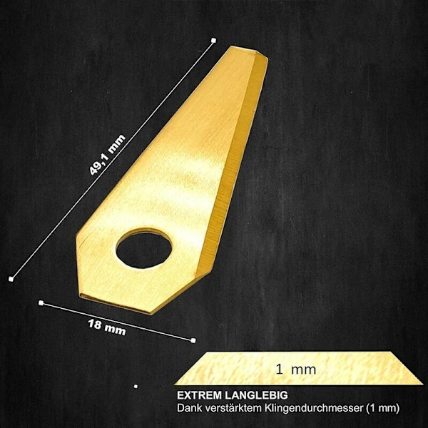 18 titaaniterää Bosch Indego -robottileikkurille - Leikkuuterä sopii kaikille Bosch-robottileikkurille, s400, s350, s500, kulta