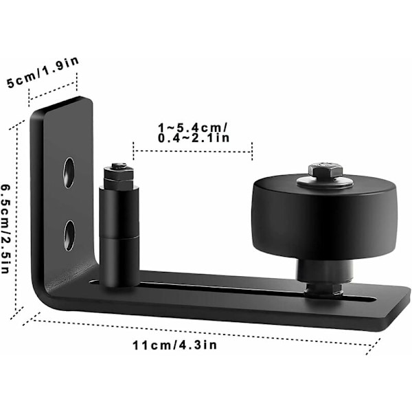 Bottenguide för skjutdörrar, justerbar rulle, väggmonteringssystem, flush botten design, oskadad dörrpanel (8 i 1)