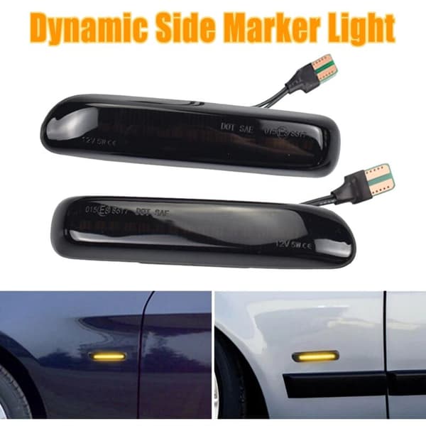 Rök LED dynamisk sidomarkeringsljus för 3-serie E46 Coupé 1997-2001