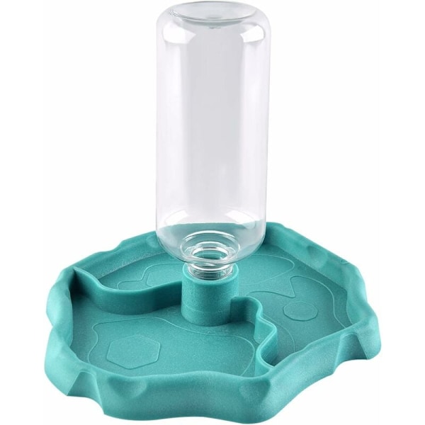 Krybdyr Vanddispenser, 2 i 1 Anti-Overflow Foderdispenser Skål, Plastskål til Skildpadde Gecko - Blå