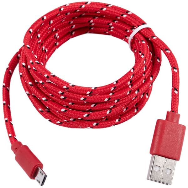 Universal USB Mini / 10FT Mini Nylon Net Armor Datakabel for Galaxy S6 Rød