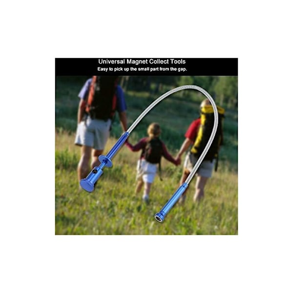 Pick Up Multifunktionell Flexibel Verktyg Fyra-Tandad Upphämtningsverktyg (Magnet + 4 Tänder + LED-Ljus) Lång Magnetisk Fjäderbelastad Upphämtning Avfall Från Överflöd
