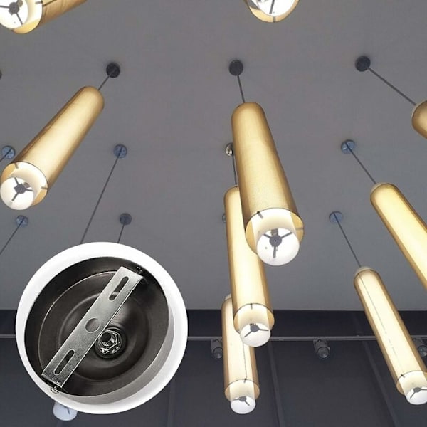 Tilbehør til anhengslamper og lysekroner, 4 stk. takplater for hengende lamper 95 mm, takfeste for anhengslamper med skruer, tilbehør for hjemmekontor