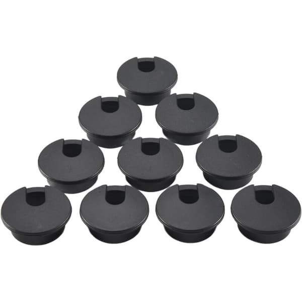 10X 35mm Kabelgennemføring Ledningsdåse til Bord Sort