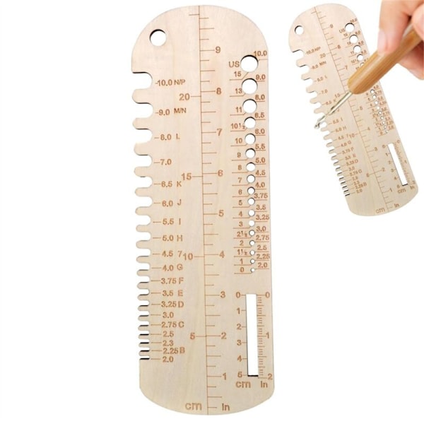 Stickad Strumpmätarlinjal, Tränåln Storleksmätare, Mätverktyg, Noggrann DIY Stickad Blocker