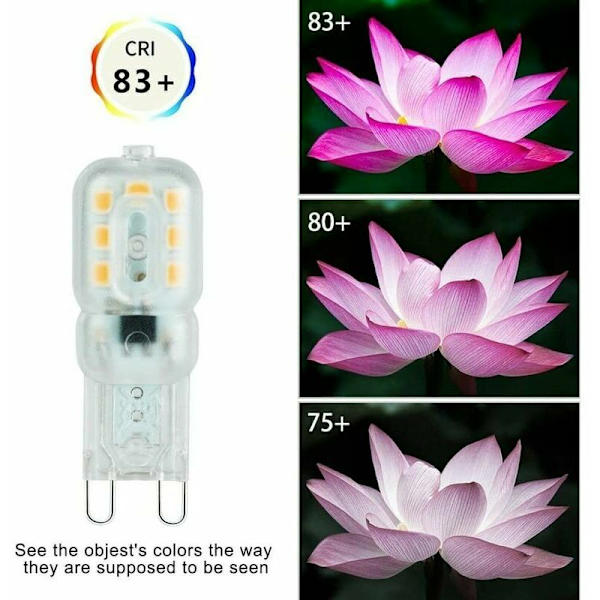 G9 LED-lampa, Varmvit 3000K, G9 LED 3W (Motsvarande 33W Halogenlampa), AC 220-240V - Strålvinkel 360°, [Energiklass A+] 6-pack