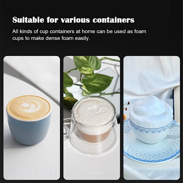 Elektrisk Melkeskummer Håndholdt USB Oppladbar Mini Skummaker Drikkemixer Visp Slagverktøy for Kaffe Latte Matcha