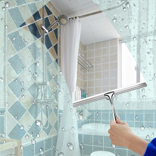 Dusj-squeegee, Badsqueegee med veggkrok, Dusjglass-squeegee Egnet for rengjøring av vinduer, baderomfliser, marmor (25x17cm)