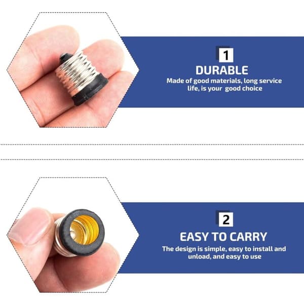 LED-lysadapter - 8 stk. lampeholderomformere pærebaseadapter pæreholdertilbehør (E17 til E14)