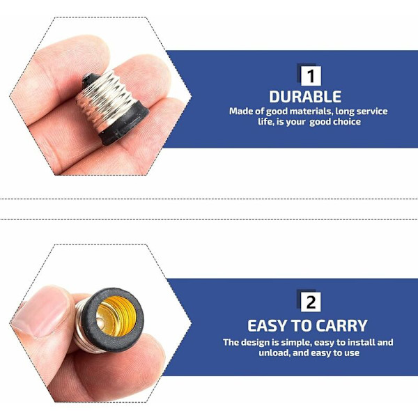 LED-lyspæreadapter - 8 stk. lampeholderkonvertere pærebasissadapter pæreholdertilbehør (E17 til E14)