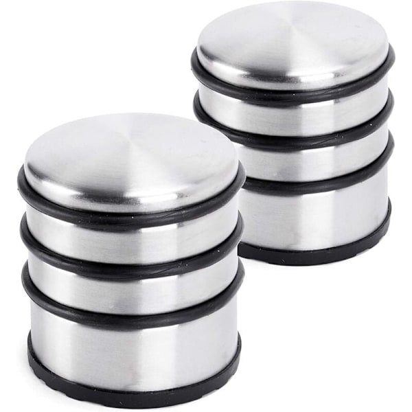 Dørstopper i rustfritt stål, 7x8cm (LxB) Dørkile 1 kg for tunge dører - Design rustfritt stål sklisikkert støtfanger for glatte gulv - Sett av