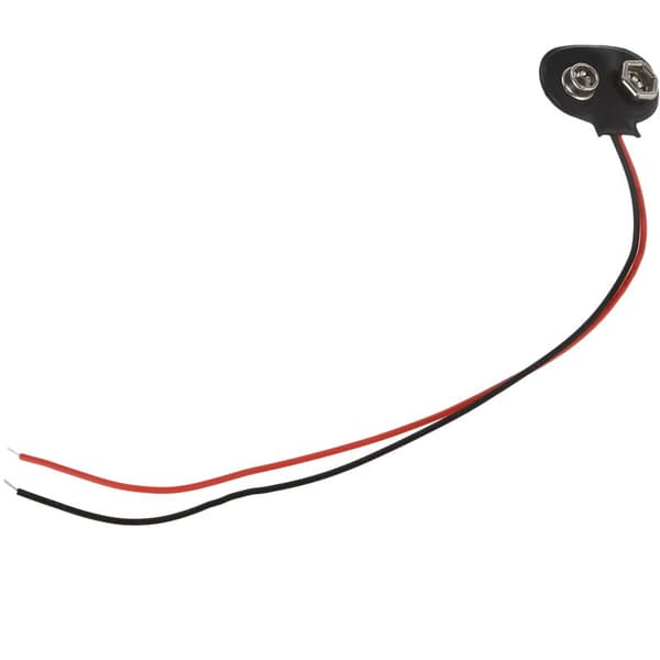 Strømstik 12 cm kabel 9V batteriterminal forbindelsesbeslag 3 stk.