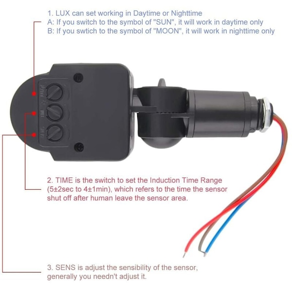 AC 85V-220V Infrarød PIR Bevægelsessensor Switch til Opladningslys