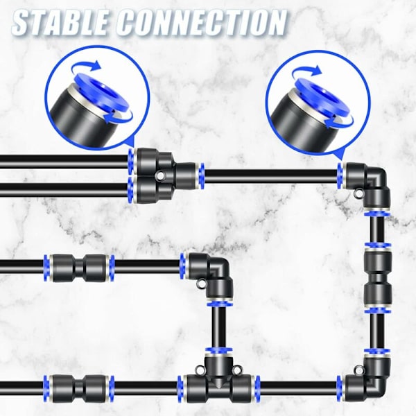 4 stk. 14 mm rør OD Push-to-Connect rørfittings Push Lock (PV4)