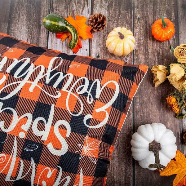 4 stk høstputer høstgårdshus Buffalo Plaid putetrekk ferie rustikk lin putevar for sofa Thanksgiving