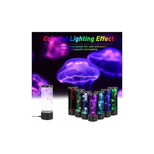 Medusa Lava Lampe, Natlampe til Børn med 7 Farver Transformerbare LED Lys, USB/Batteridrevet Fantasifuld Natlampe Soveværelse Simuleret Havliv