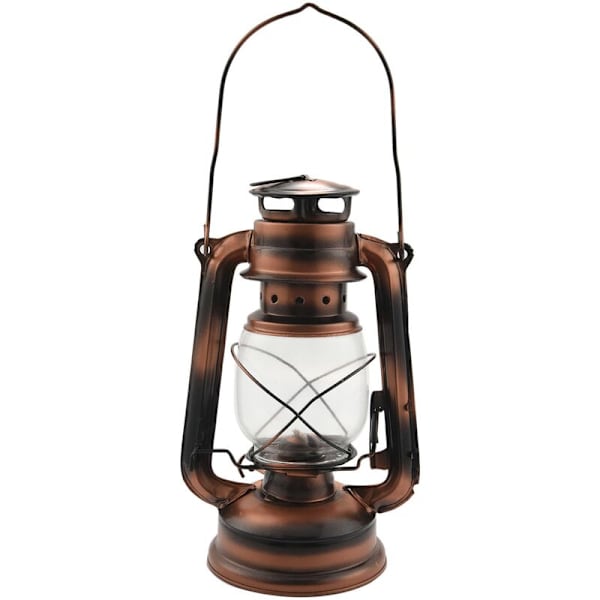 25 cm antika järn brons lyktor (lock) nostalgisk bärbar utomhus camping lampa vattentät tätning packning bevis utomhus camping