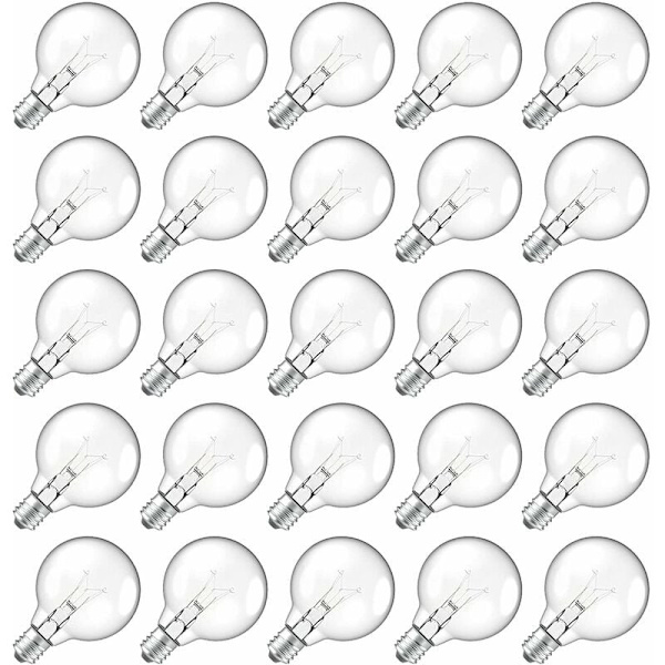 25 st G40-serie ersättningslampor E12 Candelabra skruvbas LED Globe-lampor för inomhus- och utomhusljusslingor Varmvit
