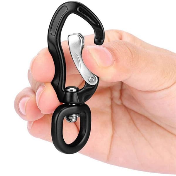 3X 360° Roterende Karabinkrok, Multifunksjonell Aluminium Legering D-Formet Spenne for Utendørs Camping Vandring