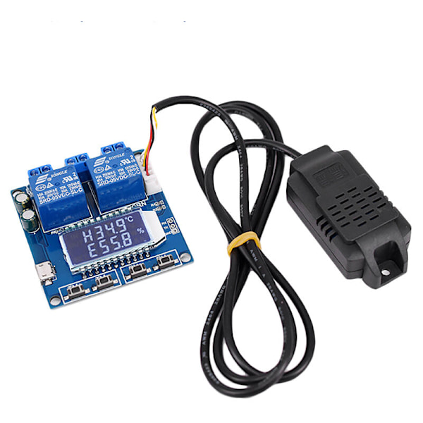 Temperatur- og fugtighedskontrol Digitalt termometer Hygrometer Kontrolmodul Dobbelt LCD-output Automatisk konstantreguleringstavle