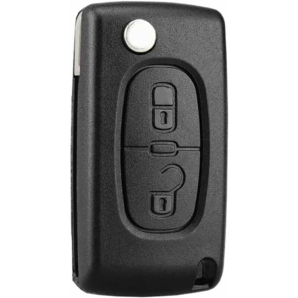 2-knappers nøkkelskall kompatibel CE0523 Folding Flip Key for Peugeot 207 307 308 407 408 3008 5008 Citroen C2 C3 C4 C5 C6 C8 (2 knapper, CE0523)