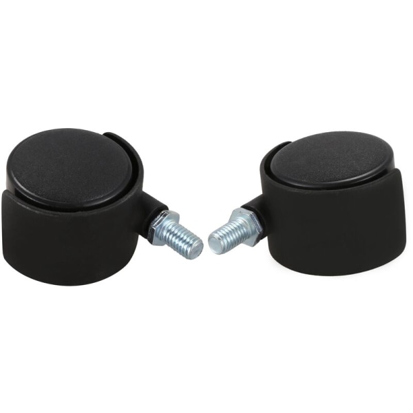 Plastik Svinghjul med 8 mm Gevindstænger, 1,5 tommer Hjuldiameter, 4 stk. Sort