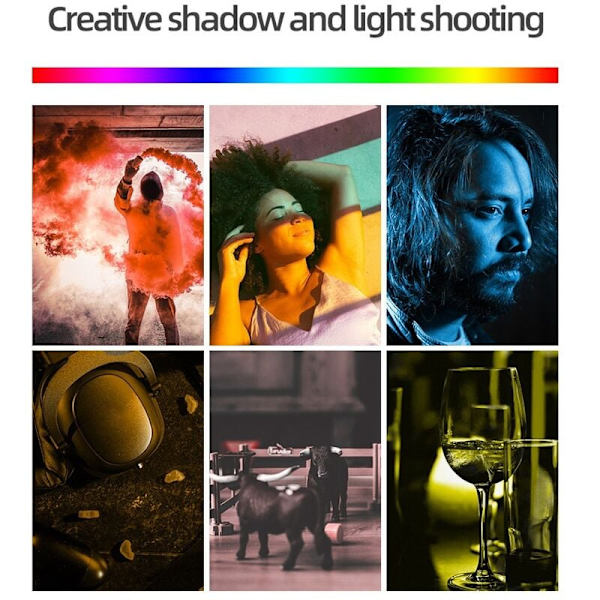 RGB-auringonlaskun projektiolampun LED-yövalot, 360° USB-projektori, jalustan valokuvauslamput makuuhuoneeseen, studioon
