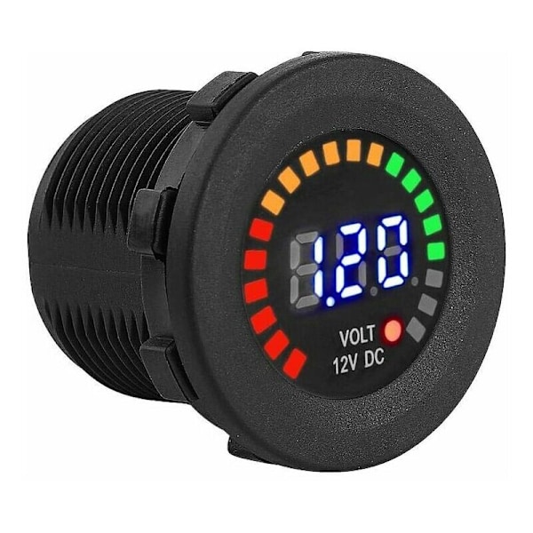 Voltmeter, 12V Motorcykel Bil LED Digital Display Voltmeter Spænding Vandafvisende Voltmeter Måler Digital Display Sort Bil Batteri Spændingsmåler Monit