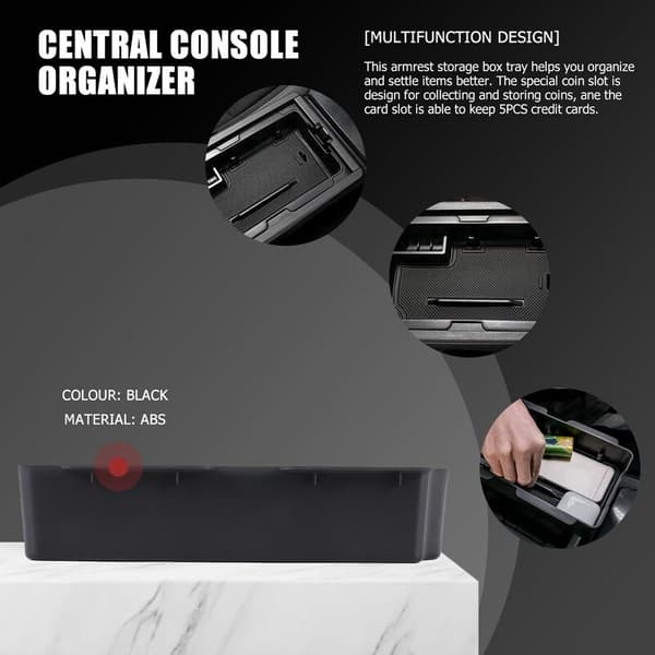 Center Console Organizer Tray för 11:e generationen 2022 Tillbehör Armrest Förvaringsbox Insert Tray Förvaringsbox