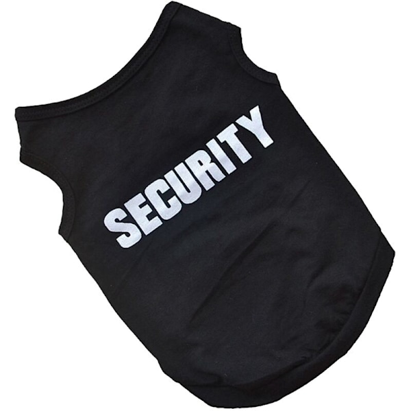 Kæledyrstøj Hvalp Hund Kat Vest T-Shirt Frakke Kjole Sweater \"SECURITY\" Tøj, Sort M