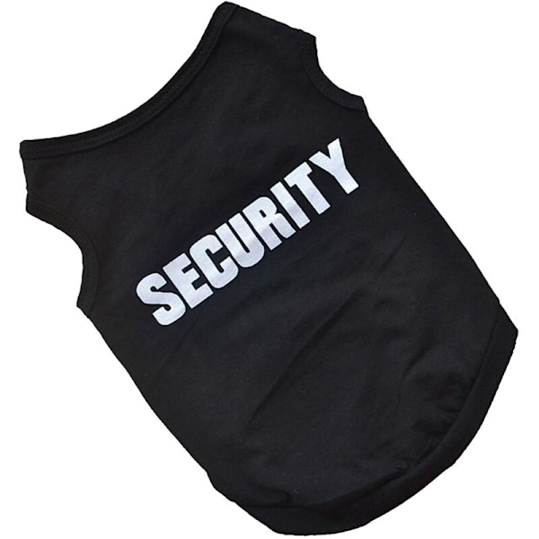 Kläder för husdjur Valp Hund Katt Väst T-shirt Kappa Klänning Tröja \"SECURITY\" Kläder, Svart M