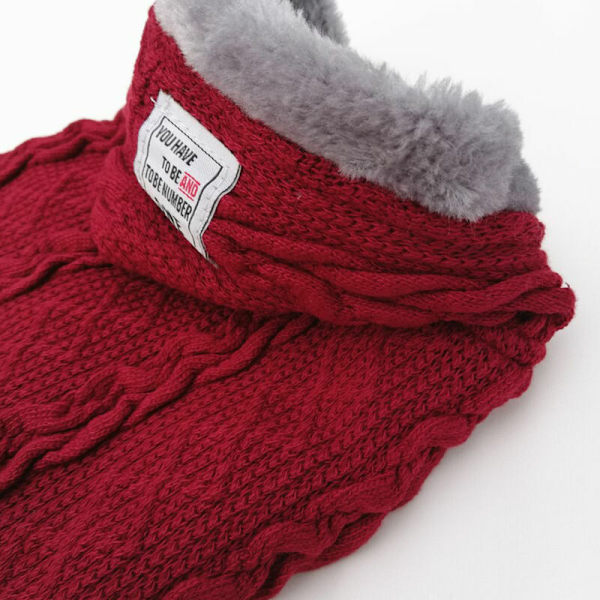Kæledyrstøj Strikkede Hættetrøje til Hund Kat Pullover Sweatshirt Varmt og Blødt Vintertøj til Hunde Små og Mellemstore Kæledyr, Blå, M