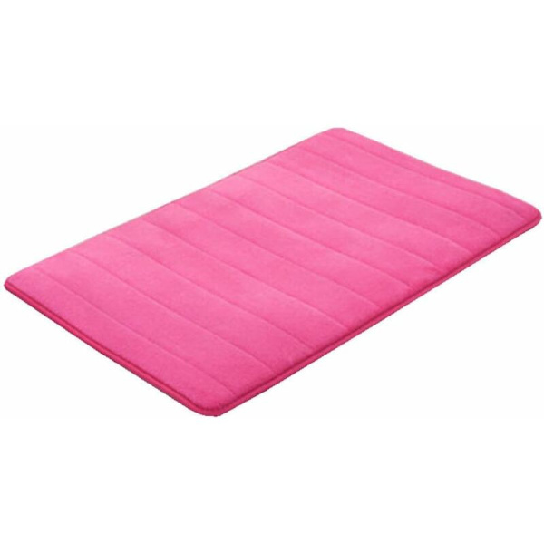 Badrumsmatta halkfri minneskum badrumsmatta för badrum, mikrofiber (rosa, 60x90cm) -
